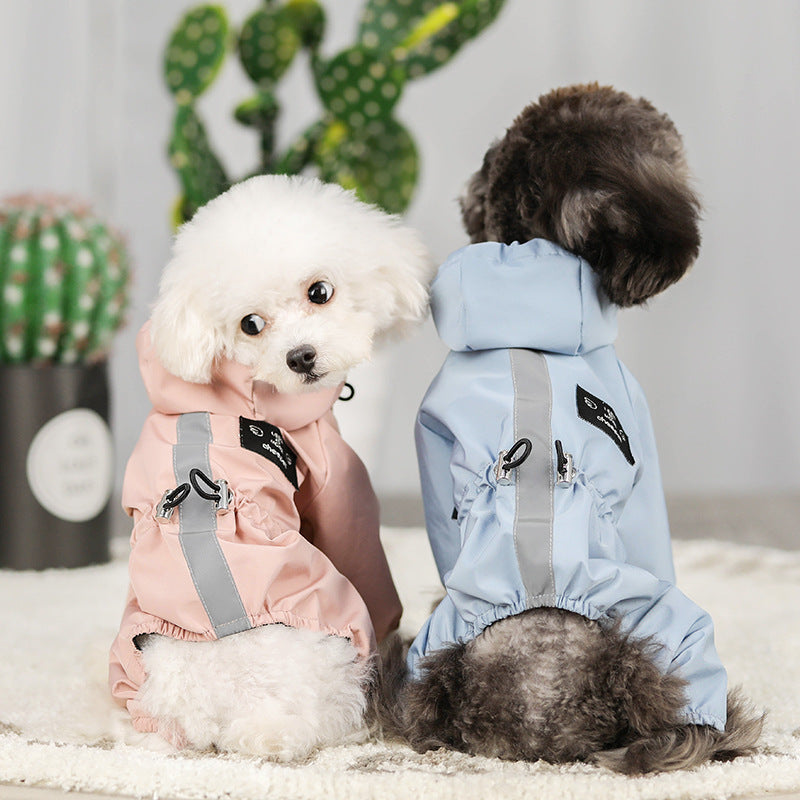 Waterproof Mesh Breathable Sweat-absorbent Reflective Dog Raincoat Jacket