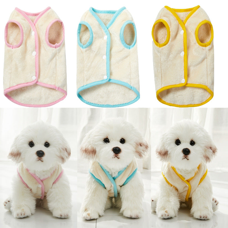 Pet Clothes Soft Flannel Dog Vest