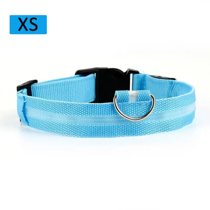 1Pc Fashion Pet Dog Collar Puppy Nylon Glow In The Dark LED Glowing Collar Adjustable Cats Collar Pet Supplies Dog Accessories