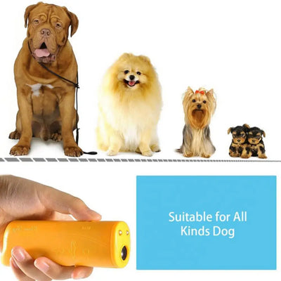 3 in 1 Ultrasonic Dogs Repeller Whistle With LED Flashlight Pets Training Anti Barking Control Training Supplies Dog Accessories