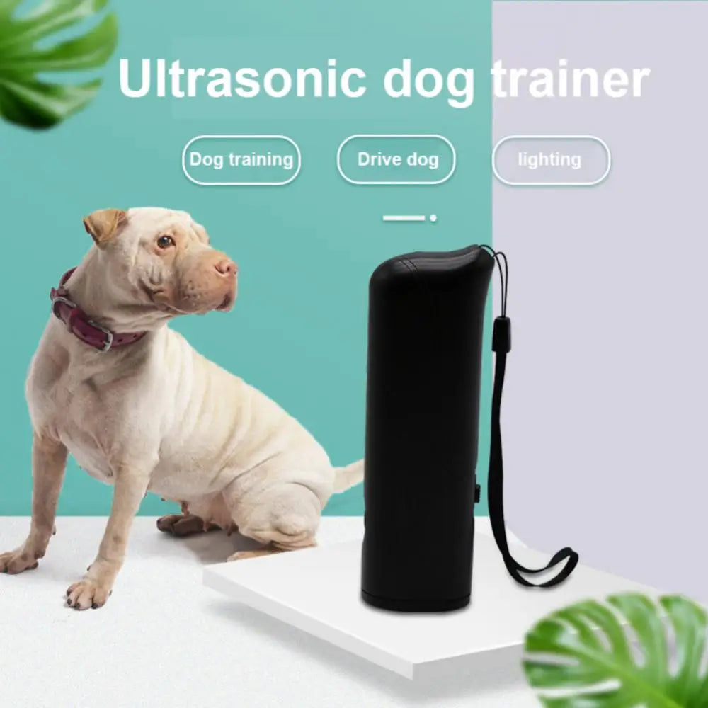 3 in 1 Ultrasonic Dogs Repeller Whistle With LED Flashlight Pets Training Anti Barking Control Training Supplies Dog Accessories