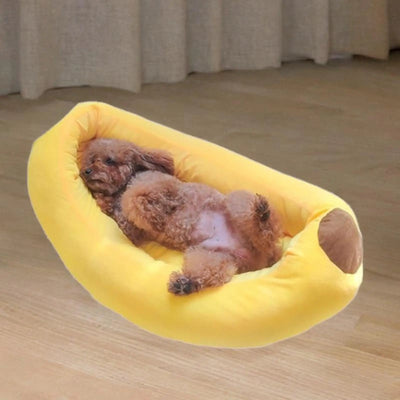 Banana-Shaped Washable Pet Bed