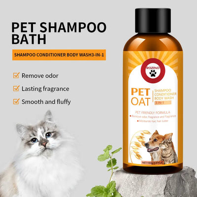 Pet Shampoo and Conditioner 3 in 1 Plant Based Organic Sulfate Free Soap Free Tear Free Moisturizer for Pets Cats and Dogs