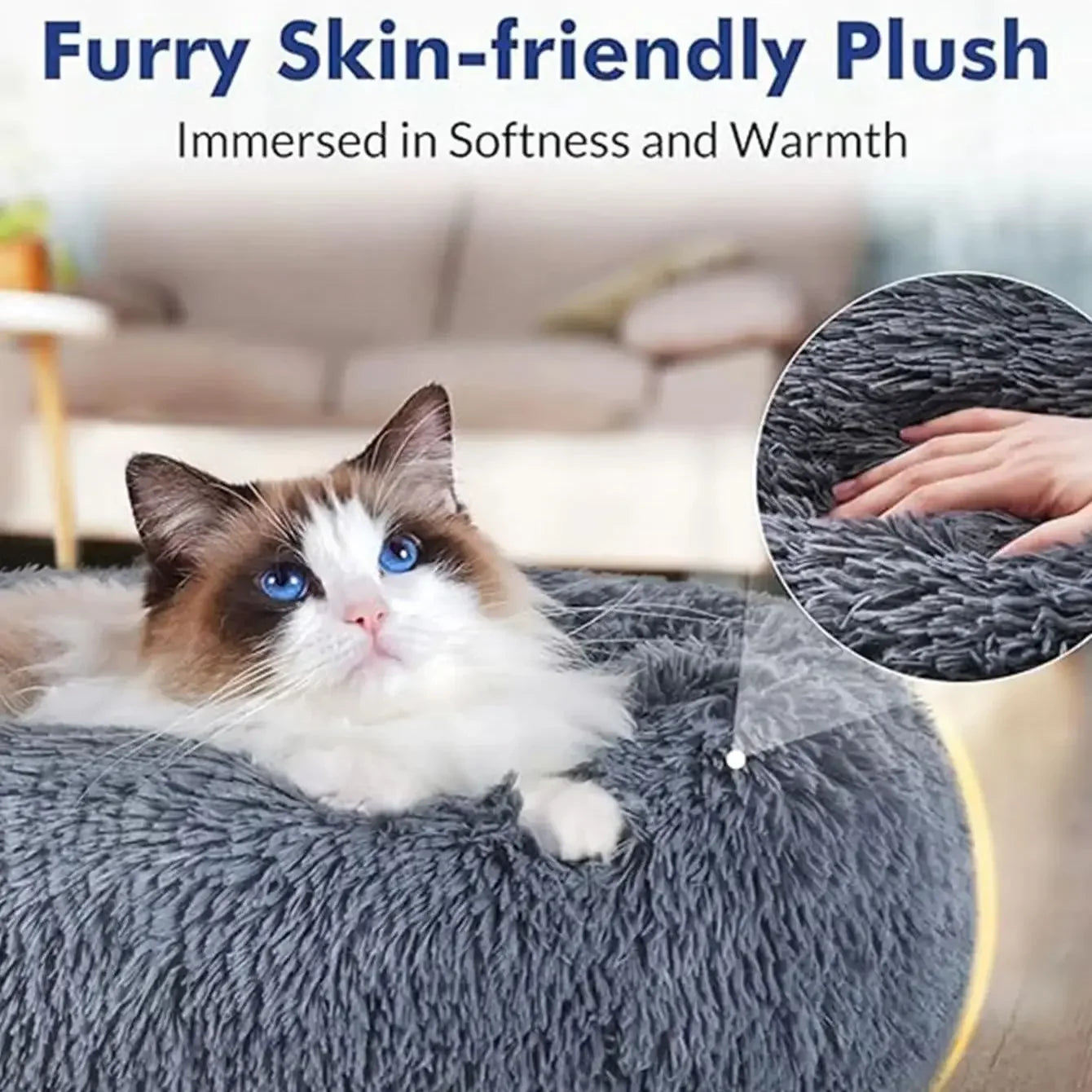 Soft Plush Round Pet Bed