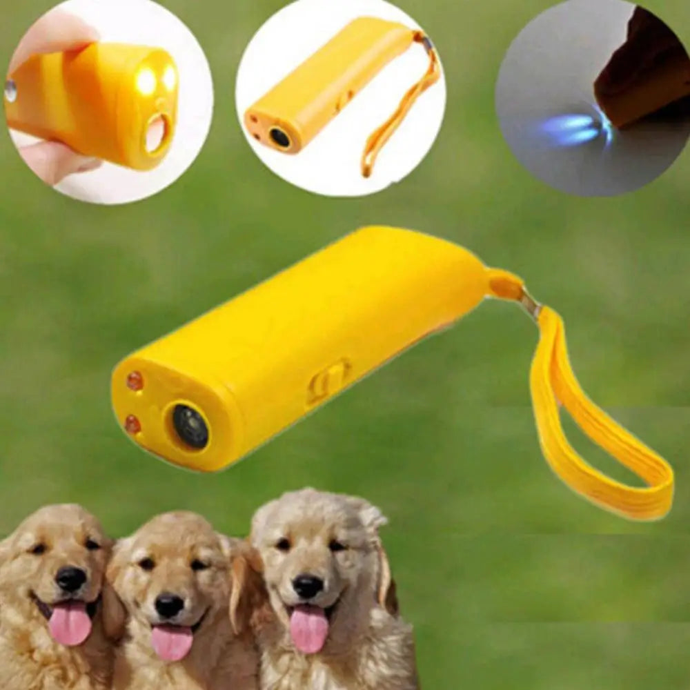 3 in 1 Ultrasonic Dogs Repeller Whistle With LED Flashlight Pets Training Anti Barking Control Training Supplies Dog Accessories