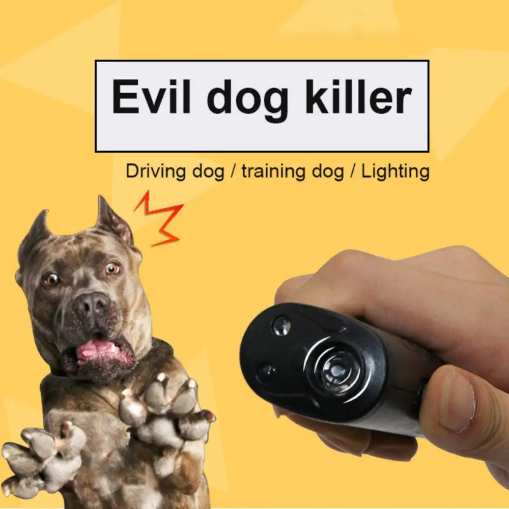 3 in 1 Ultrasonic Dogs Repeller Whistle With LED Flashlight Pets Training Anti Barking Control Training Supplies Dog Accessories