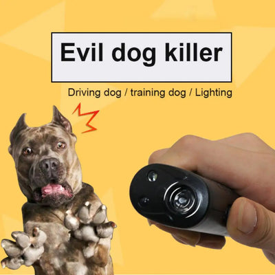 3 in 1 Ultrasonic Dogs Repeller Whistle With LED Flashlight Pets Training Anti Barking Control Training Supplies Dog Accessories