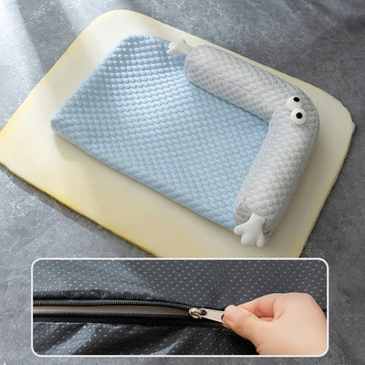 Cooling Dog Bed Mat Soft Puppy Bed Breathable Pet Sleeping Mat for Small Dogs Detachable Pet Ice Silk Pad Dog Accessories