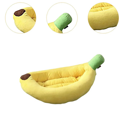 Banana-Shaped Washable Pet Bed