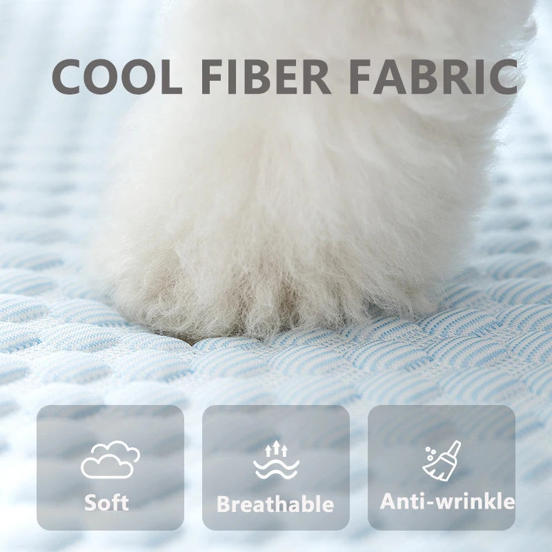 Cooling Dog Bed Mat Soft Puppy Bed Breathable Pet Sleeping Mat for Small Dogs Detachable Pet Ice Silk Pad Dog Accessories