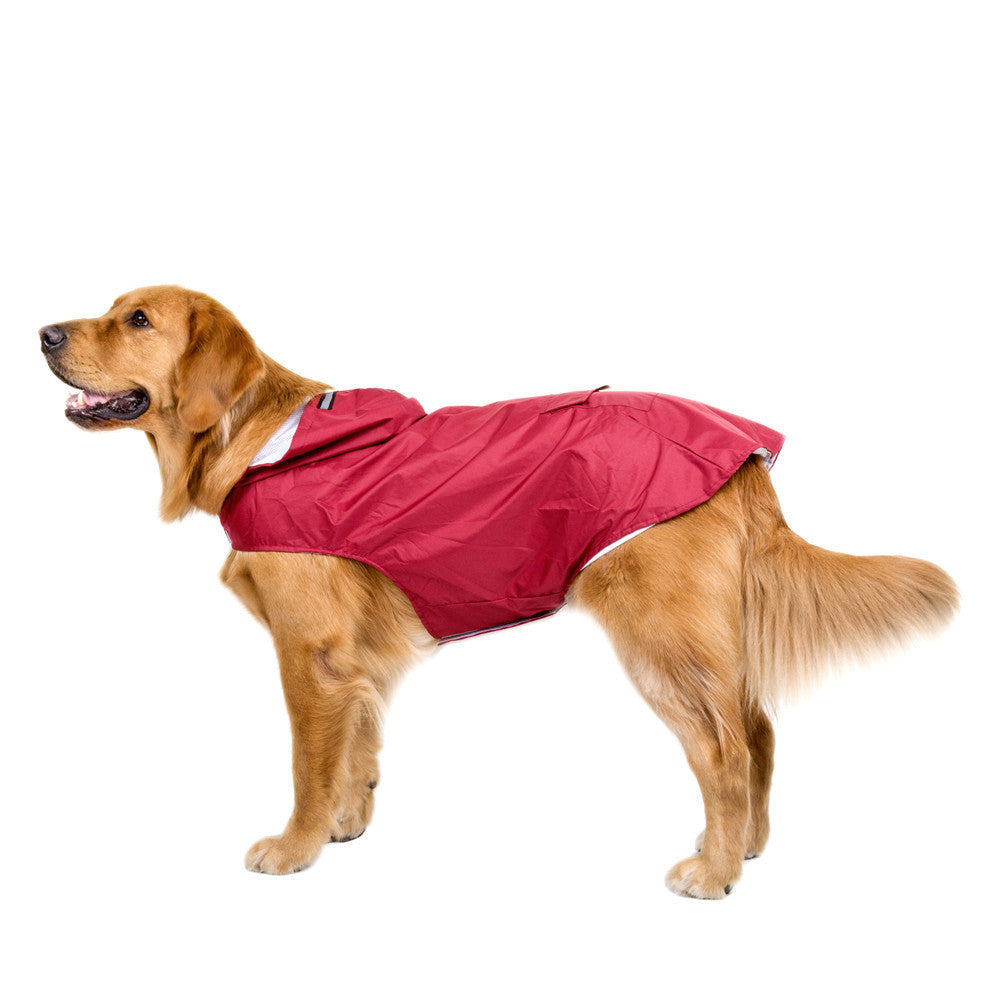 Spring And Autumn Pet Raincoat Rain Poncho Large Dog Clothes Reflective Super Waterproof