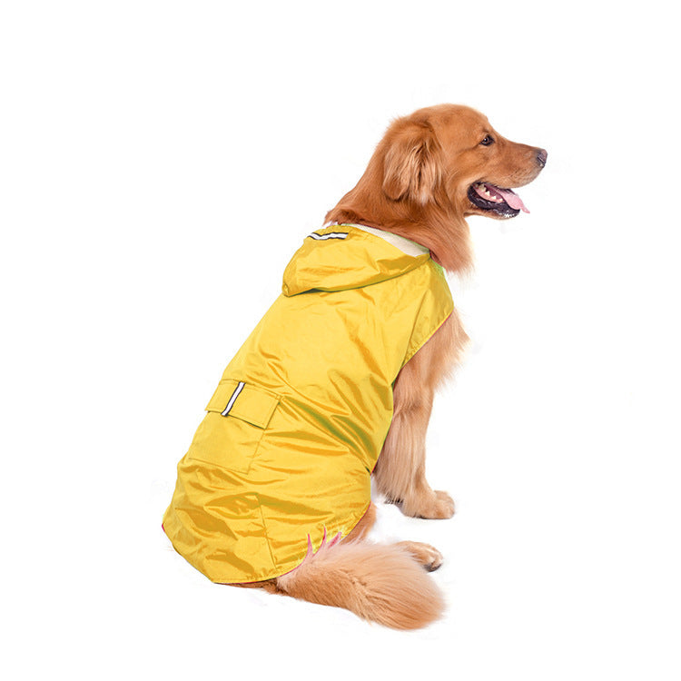 Spring And Autumn Pet Raincoat Rain Poncho Large Dog Clothes Reflective Super Waterproof